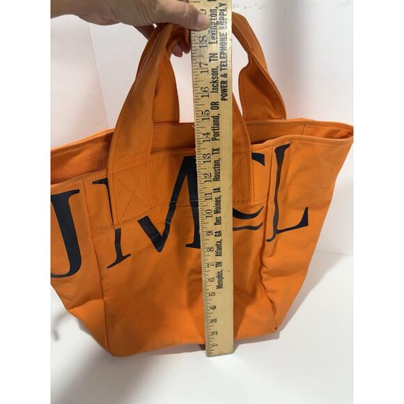 J.McLaughlin Logo Tote Bag Canvas Orange J Mc‎ Laughlin Large Purse RARE - Picture 10 of 10